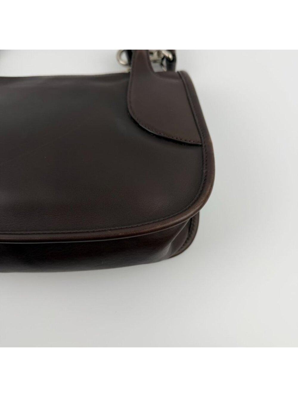 Prada Shoulder Bag Brown Leather Vintage - Picture 10 of 15